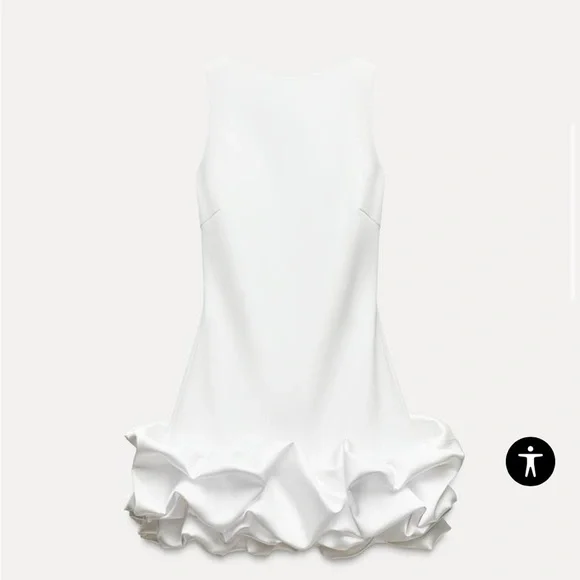 Zara NWT combination puff hem jumpsuit dress 8453/777 - Picture 2 of 8